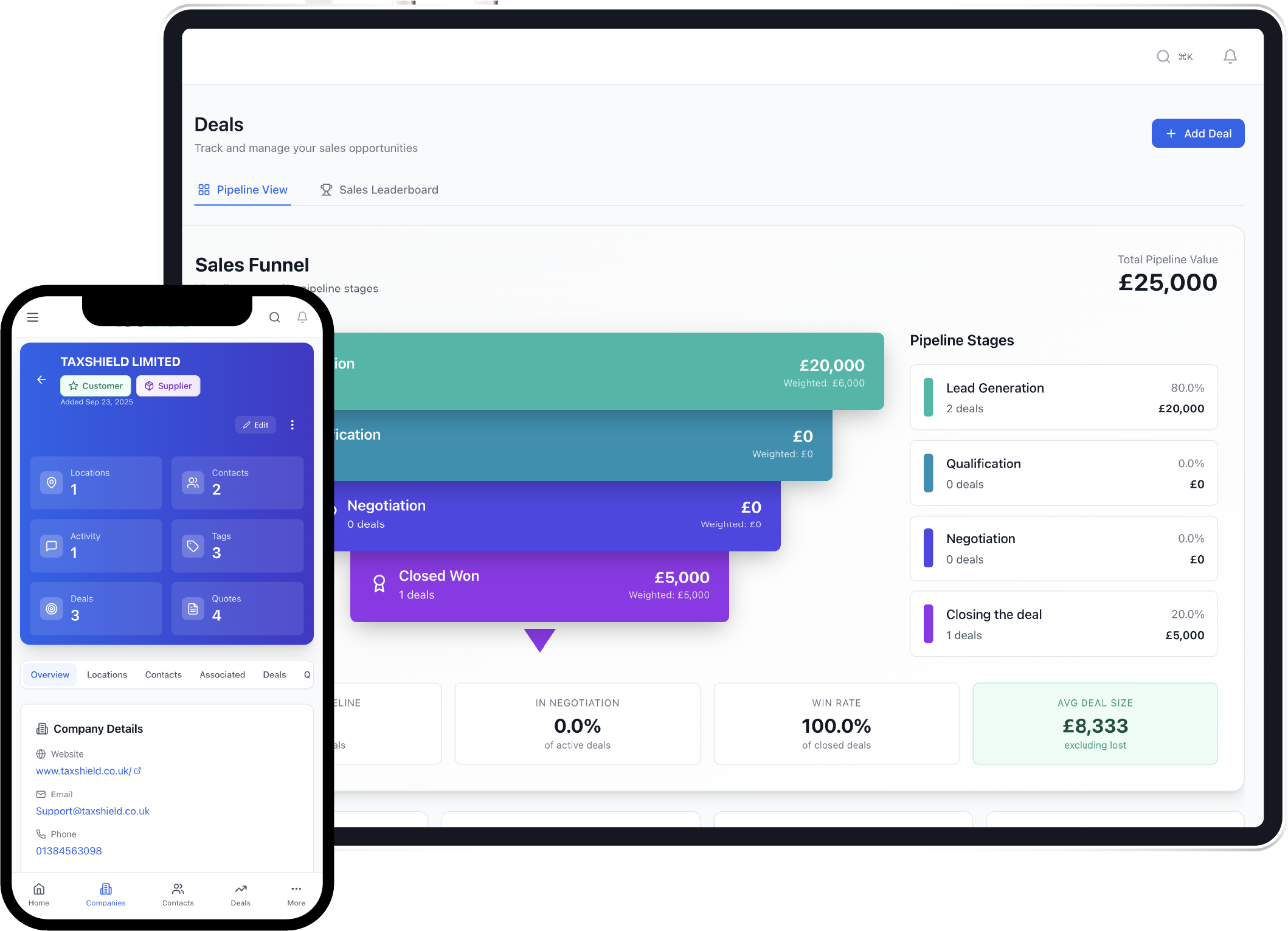 bluspace CRM Dashboard